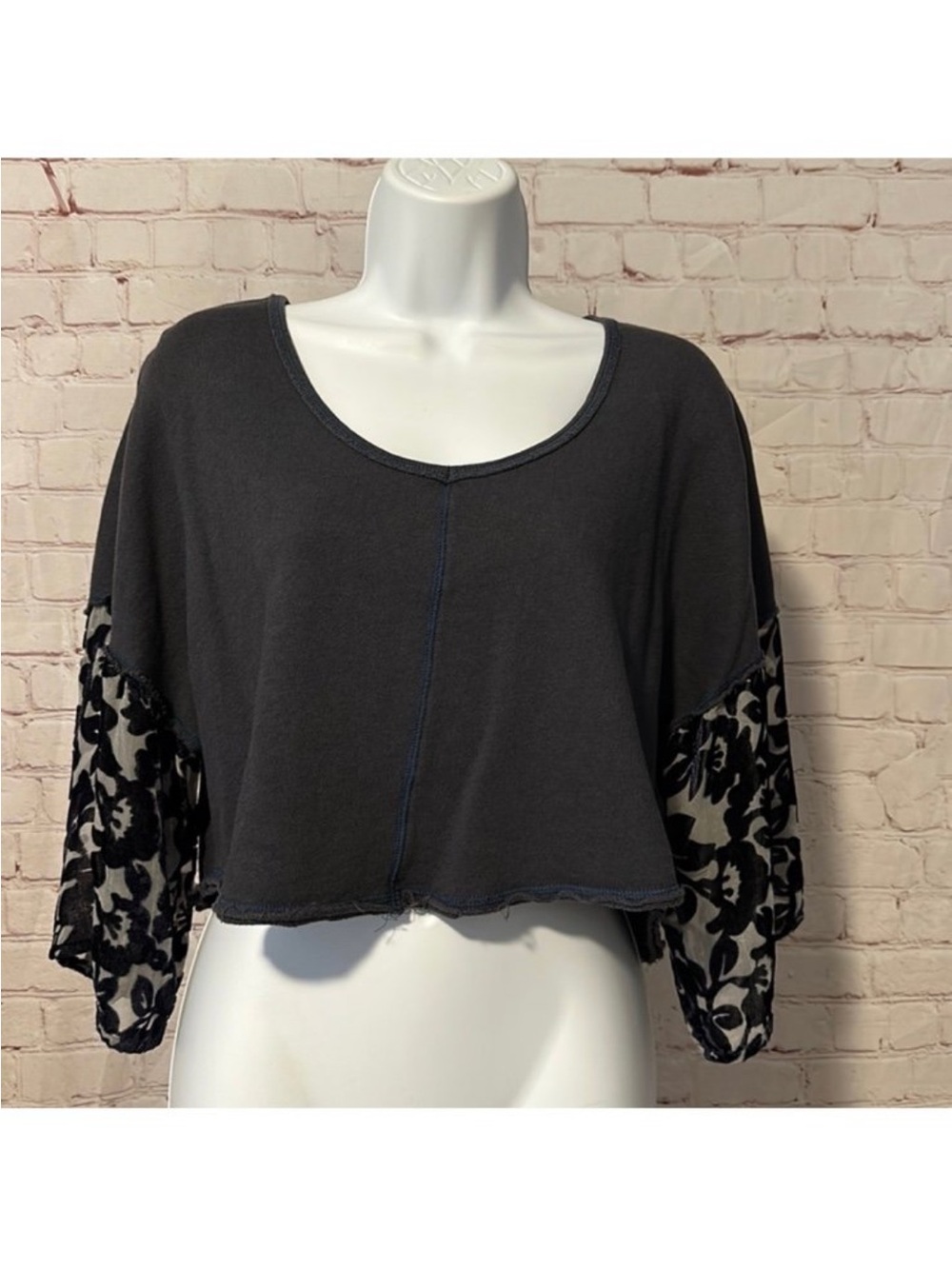 Free People Over Sized Crop Top Sz XS